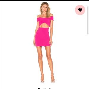 Super down bright pink dress- XS